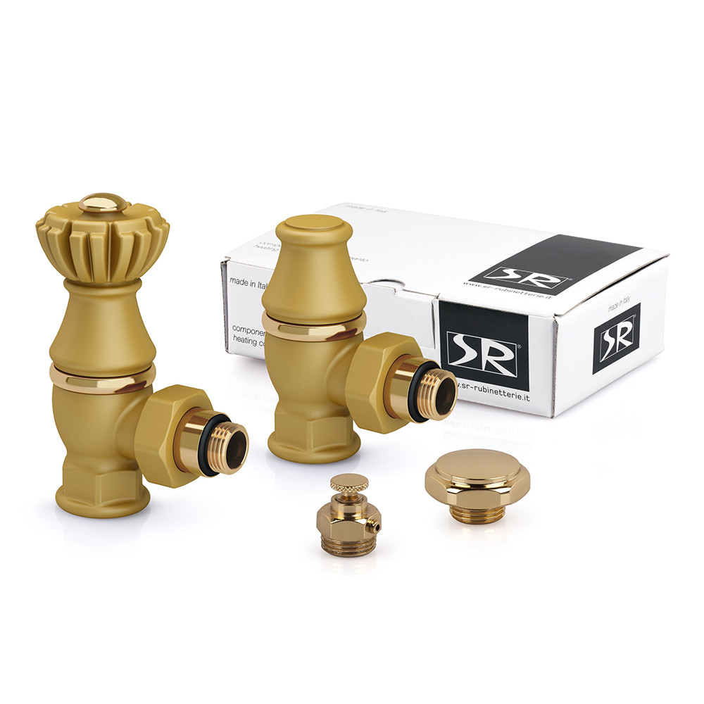 Комплект вентилей угловых Exemet, 1/2"х3/4", золото